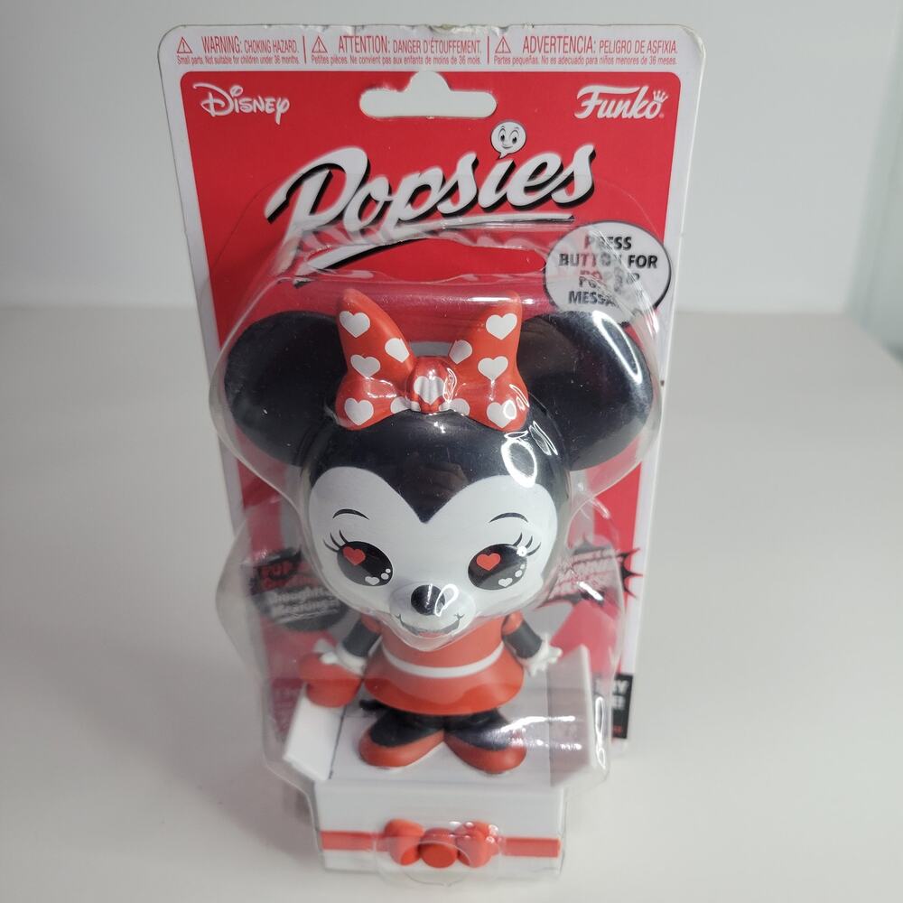 Disney Minnie Mouse Funko Popsies red bow hearts message toy collectable